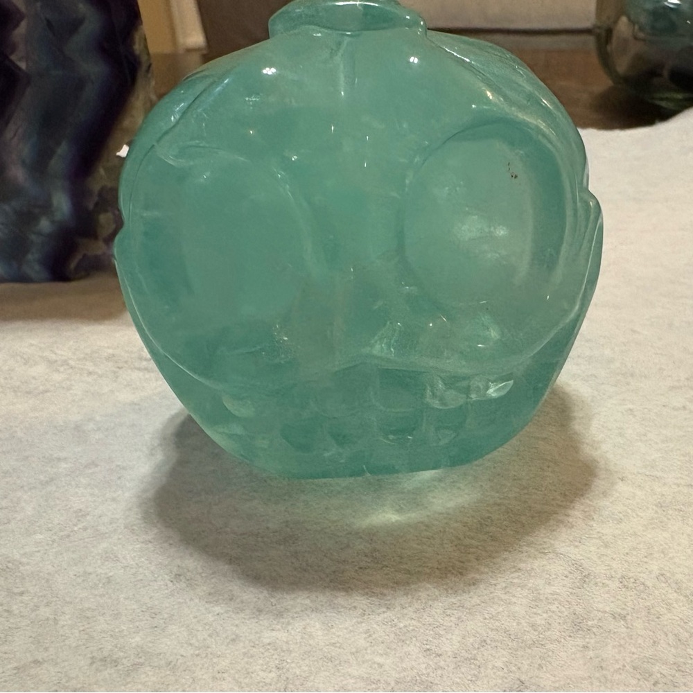 Fluorite pumpkin skull